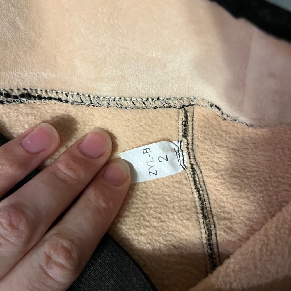Black Sheer Fleece-Lined Tights, Size XS - Picture 5 of 8
